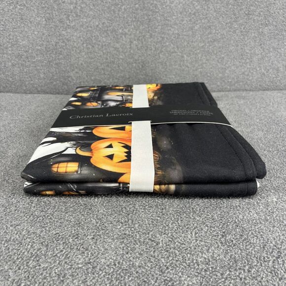 Christian Lacroix Halloween Tablecloth Haunted House Pumpkin Cat Oblong 60 X 84 - Picture 9 of 12